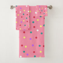 Farbenfrohe Polka Punkte auf Rosa