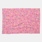 Farbenfrohe Polka Punkte auf Rosa Geschirrtuch (Horizontal)