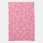 Farbenfrohe Polka Punkte auf Rosa Geschirrtuch (Vertikal)