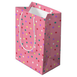 Farbenfrohe Polka Punkte auf Rosa Mittlere Geschenktüte
