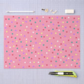 Farbenfrohe Polka Punkte auf Rosa Seidenpapier (Handwerk)