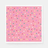 Farbenfrohe Polka Punkte auf Rosa Serviette (Vorderseite)