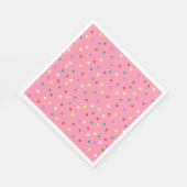 Farbenfrohe Polka Punkte auf Rosa Serviette (Ecke)