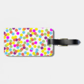 Farbenfrohe Polka-Punkte auf Weiß Gepäckanhänger (Rückseite horizontal)