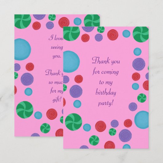Farbenfrohe Polka Punkte danke Ihnen Karten (Vorne/Hinten)