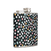 Farbenfrohe Polka-Punkte Pastellmuster Flachmann (Rechts)