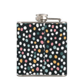 Farbenfrohe Polka-Punkte Pastellmuster Flachmann (Rückseite)