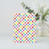 Farbenfrohe Polka-Punktmuster Postkarte (Stehend Vorderseite)
