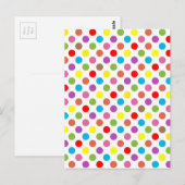 Farbenfrohe Polka-Punktmuster Postkarte (Vorne/Hinten)