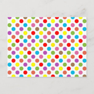 Farbenfrohe Polka-Punktmuster Postkarte