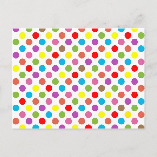 Farbenfrohe Polka-Punktmuster Postkarte (Vorderseite)