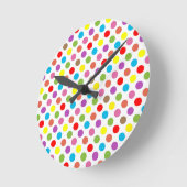 Farbenfrohe Polka-Punktmuster Runde Wanduhr (Winkel)