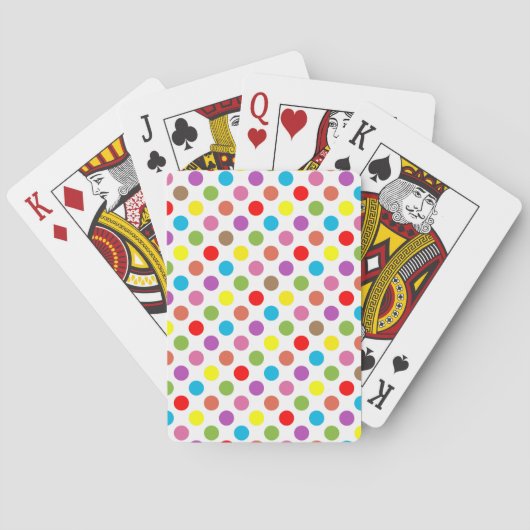 Farbenfrohe Polka-Punktmuster Spielkarten (Rückseite)