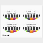 Farbenfrohe polnische Nagelflaschen, Nagelstudio Ovaler Aufkleber (Blatt)