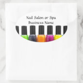 Farbenfrohe polnische Nagelflaschen, Nagelstudio Ovaler Aufkleber (Tasche)