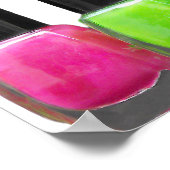 Farbenfrohe polnische Nagelflaschen, Nagelstudio Poster (Ecke)