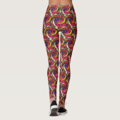 Farbenfrohe Polyanthus Primrose Blume Swirl Leggings (Rückseite)
