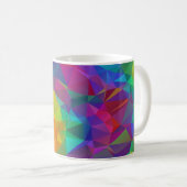 Farbenfrohe polygonale Mosaikmuster Kaffeetasse (VorderseiteRechts)