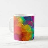 Farbenfrohe polygonale Mosaikmuster Kaffeetasse (Vorderseite Links)