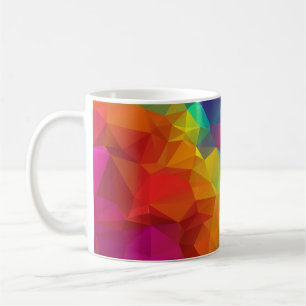 Farbenfrohe polygonale Mosaikmuster Kaffeetasse
