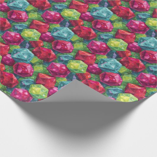 Farbenfrohe Polyhedral Würfel Geschenkpapier (Ecke)