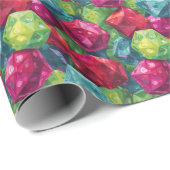 Farbenfrohe Polyhedral Würfel Geschenkpapier (Rolleneckpunkt)