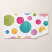 Farbenfrohe Pom Pom Print Badhandtuch Set (Handtuch)