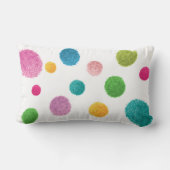 Farbenfrohe Pom Pom Print Personalisiert Lendenkissen (Rückseite)