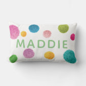 Farbenfrohe Pom Pom Print Personalisiert Lendenkissen (Vorderseite)