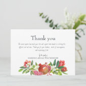 Farbenfrohe Pomegranate Beerdigung Dankeschön Kart Dankeskarte (Stehend Vorderseite)