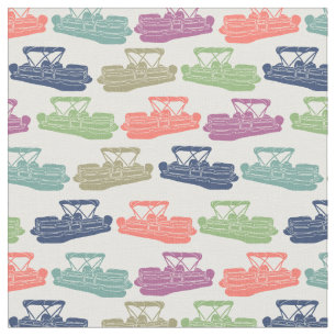 Farbenfrohe Pontoon Boote Gemusterte Boote Printwe Stoff