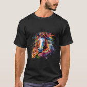 Farbenfrohe Pony Horse Splash T-Shirt (Vorderseite)