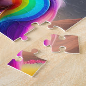 Farbenfrohe Pony mit Regenbogenfarben, Pony Puzzle (Seite)