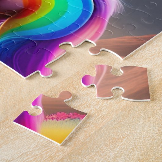 Farbenfrohe Pony mit Regenbogenfarben, Pony Puzzle (Seite)