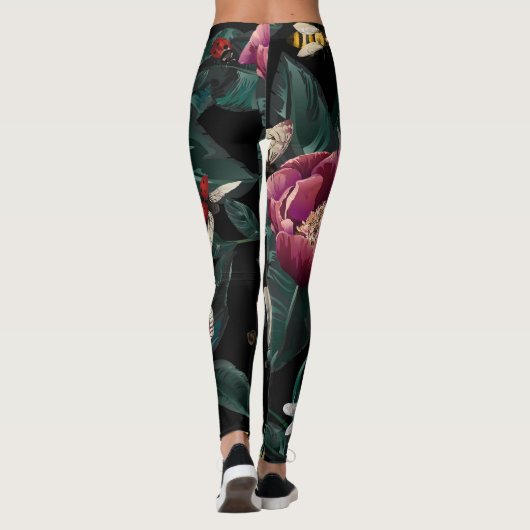 Farbenfrohe Ponys: große Blume. Leggings (Rückseite)