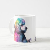 Farbenfrohe Poodle Hund Kaffee Tasse, Cup Kaffeetasse (Vorderseite Links)