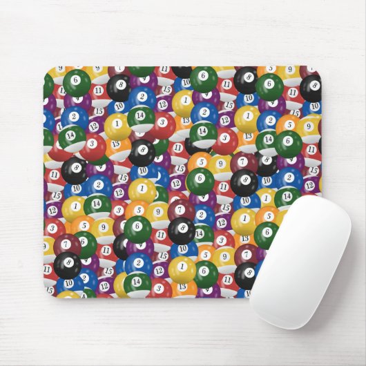 Farbenfrohe Pool Balls Mousepad (Mit Mouse)