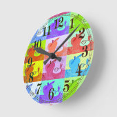 Farbenfrohe Pop Art Apple Runde Wanduhr (Winkel)