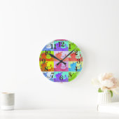 Farbenfrohe Pop Art Apple Runde Wanduhr (Zuhause)