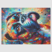 Farbenfrohe Pop Art Boxer Dog Entdeckungsreise Seidenpapier (Vorderseite)