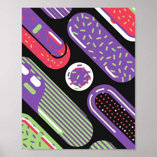 Farbenfrohe Pop Art Candy Pattern Poster (Vorne)
