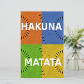 Farbenfrohe Pop Art Collage & "Hakuna Matata" Nach Briefpapier (Stehend Vorderseite)