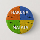 Farbenfrohe Pop Art Collage & "Hakuna Matata" Nach Button (Vorderseite)