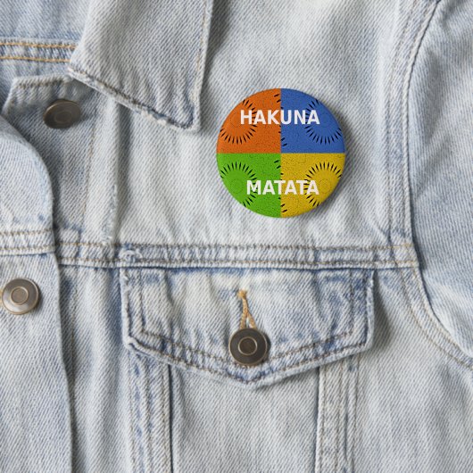 Farbenfrohe Pop Art Collage & "Hakuna Matata" Nach Button (Beispiel)