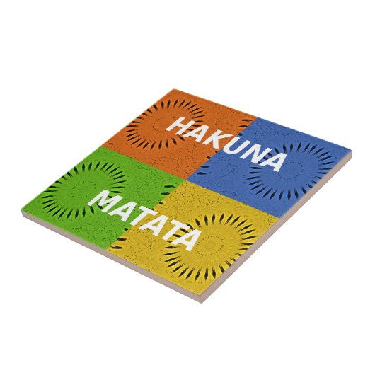 Farbenfrohe Pop Art Collage & "Hakuna Matata" Nach Fliese (Seite)