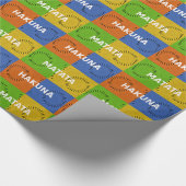 Farbenfrohe Pop Art Collage & "Hakuna Matata" Nach Geschenkpapier (Ecke)