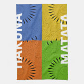 Farbenfrohe Pop Art Collage & "Hakuna Matata" Nach Geschirrtuch (Vertikal)