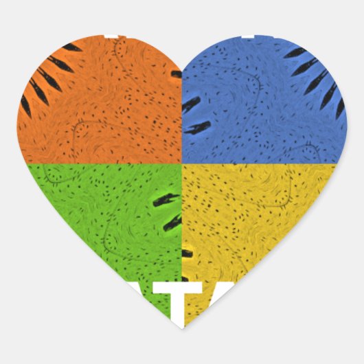 Farbenfrohe Pop Art Collage & "Hakuna Matata" Nach Herz-Aufkleber (Vorderseite)