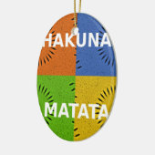 Farbenfrohe Pop Art Collage & "Hakuna Matata" Nach Keramikornament (Links)