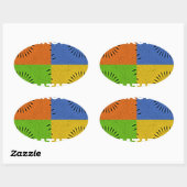 Farbenfrohe Pop Art Collage & "Hakuna Matata" Nach Ovaler Aufkleber (Blatt)